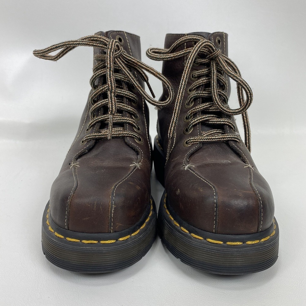 Dr Martens Mens Size 5 Womens 6 UK 4 EU 37 Brown Boots 3A55 2" Heel - Picture 2 of 9